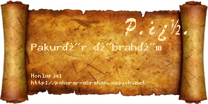 Pakurár Ábrahám névjegykártya